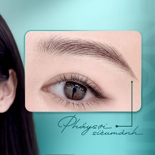 Phun mày Hairstroke cận cảnh — kết quả tại Hoài Anh